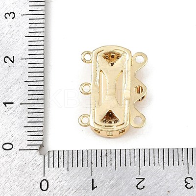 Brass Micro Pave Clear Cubic Zirconia Box Clasps KK-L255-02G-03-1