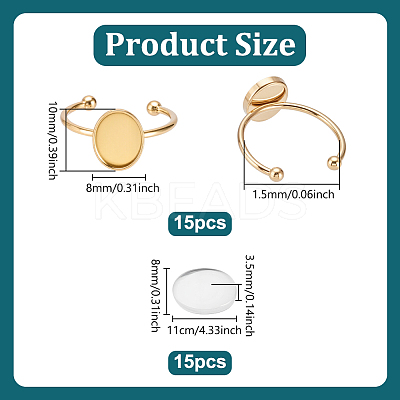 DIY Oval Cuff Ring Kits DIY-UN0008-14G-1