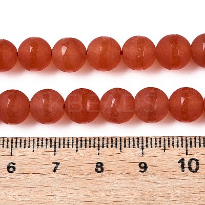 Frosted Natural White Jade Beads Strands G-T138-8mm-209G-1