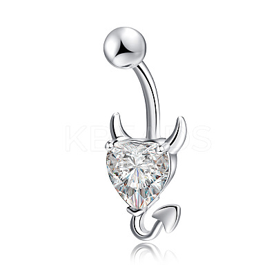 Clear Cubic Zirconia Belly Button Rings WG9960A-34-1