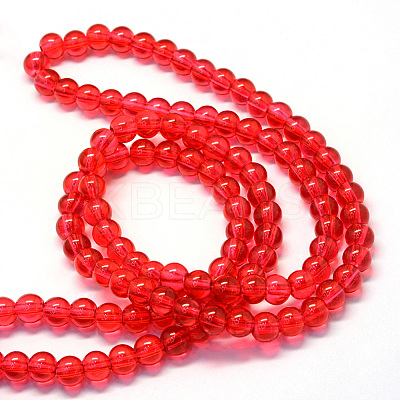 Baking Paint Transparent Glass Round Bead Strands DGLA-Q022-6mm-24-1