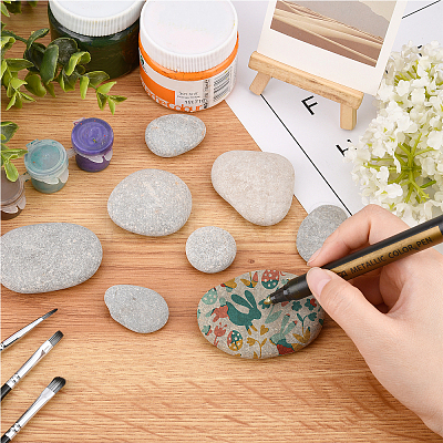 20Pcs 3 Styles Oval Painting Rocks DIY-FH0003-79-1