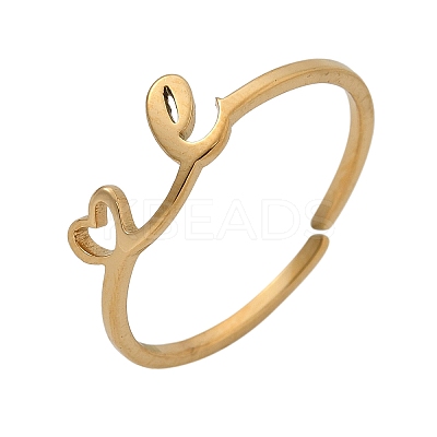 304 Stainless Steel Cuff Rings for Women RJEW-D285-01G-E-1