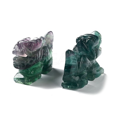 Natural Fluorite Carved Healing Dragon Figurines DJEW-F025-02F-1