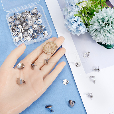 60Pcs 3 Style 304 Stainless Steel Stud Earring Findings STAS-SP0001-57-1