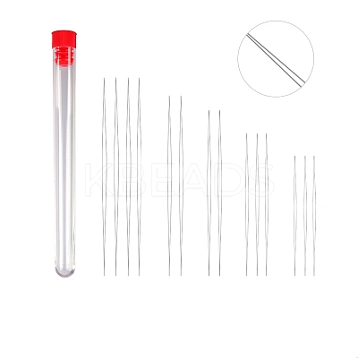 Tarnish Resistant Stainless Steel Collapsible Big Eye Beading Needles SENE-PW0013-02O-1