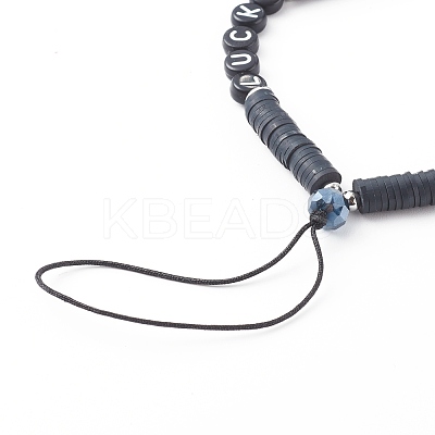 Polymer Clay Heishi Beaded Mobile Straps HJEW-JM00465-1