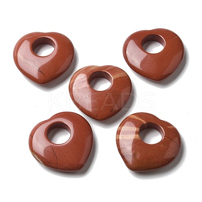 Natural Red Jasper Hollow Pendants G-C167-06E-1