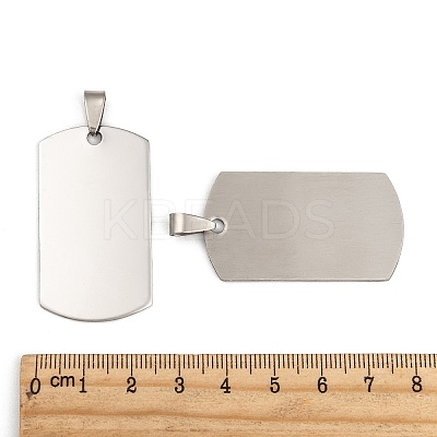 Non-Tarnish 201 Stainless Steel Rounded Rectangle Mirror Polished Finish Stamping Blank Tag Pendants LS-STAS-S030-03-1