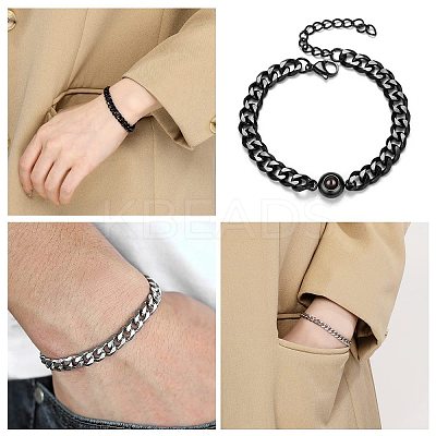 3Pcs 3 Colors Brass Cuban Link Chain Bracelet Making FIND-CJ0004-99-1