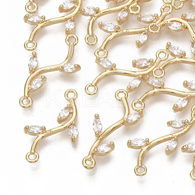 Brass Micro Pave Cubic Zirconia Links connectors KK-S354-120-NF-1