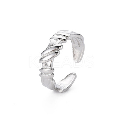 Non-Tarnish 304 Stainless Steel Empaistic Open Cuff Rings RJEW-N038-044P-1