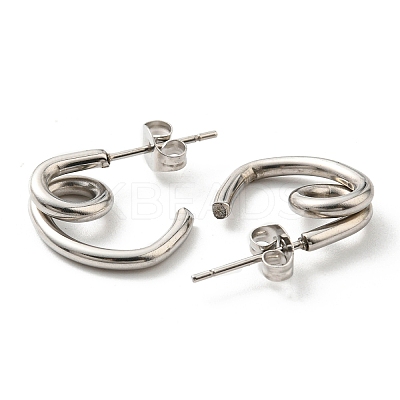 Non-Tarnish 304 Stainless Steel Knot Stud Earrings for Women EJEW-F319-02P-1