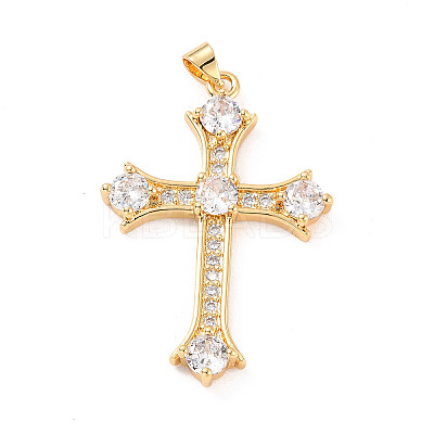 5Pcs Rack Plating Brass Micro Pave Cubic Zirconia Pendants ZIRC-SZ0003-72-1