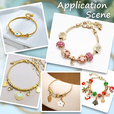 14Pcs Brass European Style Bracelet Making MAK-SP0001-02-1