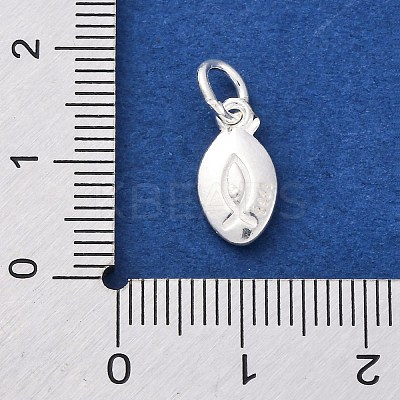 925 Sterling Silver Jesus Fish Charms STER-S010-02B-S-1