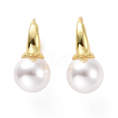 Plastic Pearl Hoop Earrings EJEW-A072-15LG-1