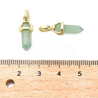 Natural Green Aventurine Double Terminal Pointed Pendant G-H097-01G-04-1