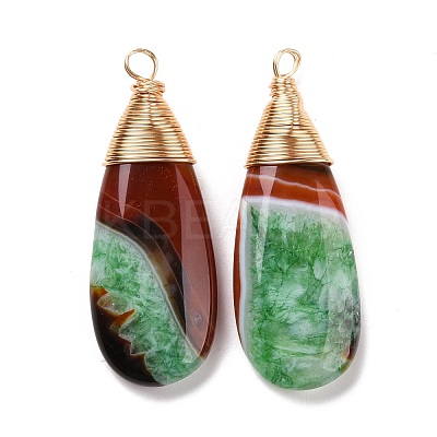 Natural Brazilian Agate Pendants PALLOY-JF01324-02-1