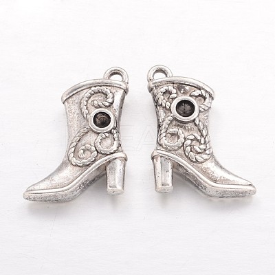 Tibetan Style Alloy Pendant Rhinestone Settings X-TIBEP-24059-AS-RS-1