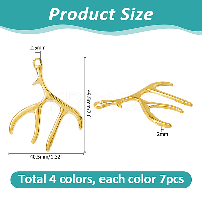 28Pcs 4 Colors Tibetan Style Alloy Pendants FIND-HS0002-15-1