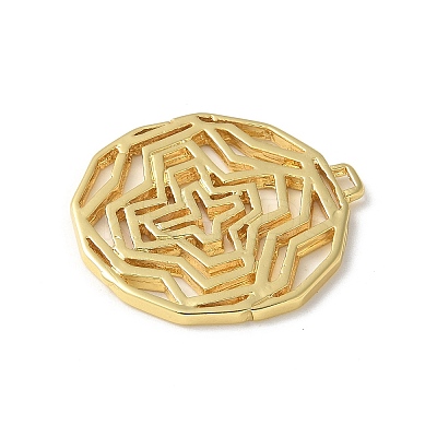Brass Micro Pave Cubic Zirconia Pendants KK-P290-52G-02-1