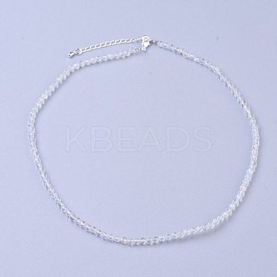 Natural White Topaz Beaded Necklaces NJEW-K114-A-A09-1