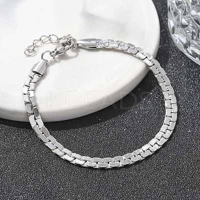 304 Stainless Steel Snake Link Chain Bracelets for Women BJEW-F488-22P-1