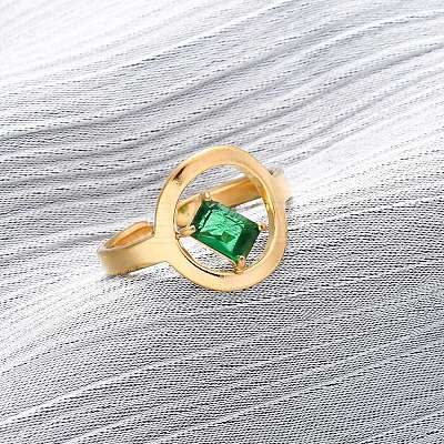 304 Stainless Steel Adjustable Cuff Rings for Women LS-RJEW-B126-06G-01-1