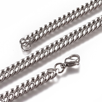 Non-Tarnish Men's Cuban Link Chain Necklaces NJEW-L172-2-1