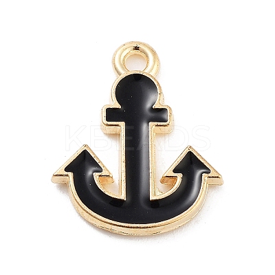 Light Gold Plated Alloy Enamel Charms ENAM-M219-07KCG-02-1