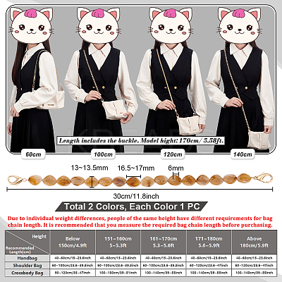 2Pcs 2 Colors Bag Chain Straps FIND-PH0002-81-1