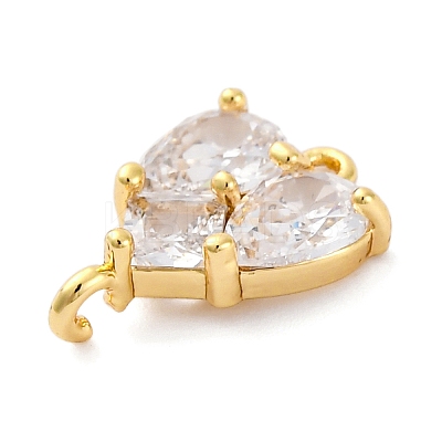 Brass Clear Cubic Zirconia Connector Charms KK-A240-19G-1