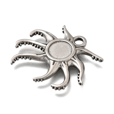 304 Stainless Steel Pendant Cabochon Settings STAS-H477-03C-P-1