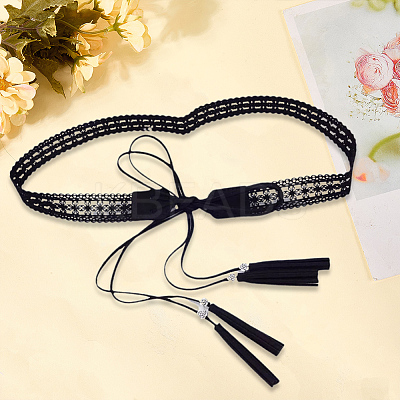 Bohemian Imitation Leather Tassel Wrap Chain Belts AJEW-WH20033-096AS-B-1