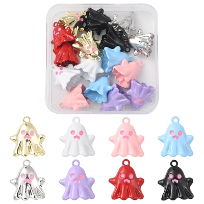 16Pcs 8 Style Spray Painted Alloy Enamel Pendants FIND-FS0001-55-1