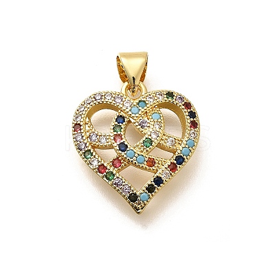 Rack Plating Brass Micro Pave Cubic Zirconia Pendants KK-L226-001G-10-1