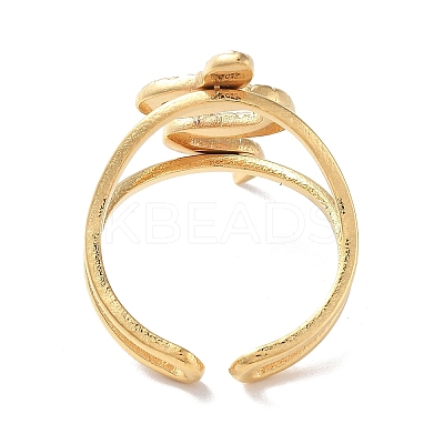 304 Stainless Steel Open Cuff Rings for Women RJEW-M020-01G-05-1