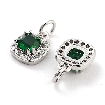 Brass with Cubic Zirconia Pendants KK-P271-33P-1