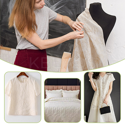 Flower Pattern Embroidery Cotton Fabric DIY-WH0580-48-1