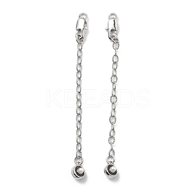 Brass Enamel ABS Imtation Pearl End with Chain KK-B129-27P-02-1