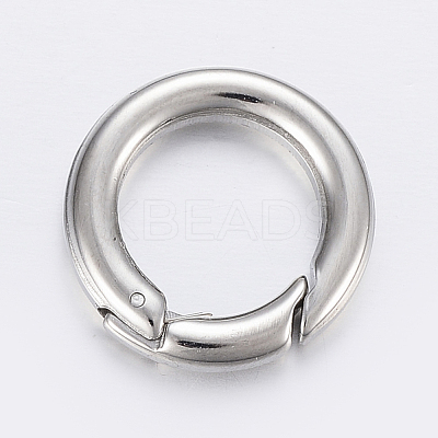 Tarnish Resistant 304 Stainless Steel Spring Gate Rings STAS-P198-09C-1