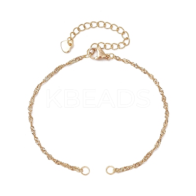 304 Stainless Steel Singapore Chain Bracelet Making AJEW-JB01306-01-1