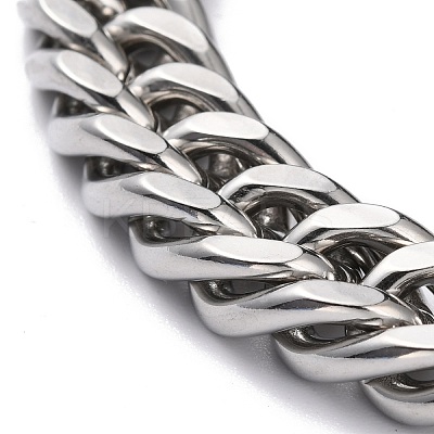 Tarnish Resistant 304 Stainless Steel Cuban Link Chain Bracelets X-STAS-A028-B064P-A-1
