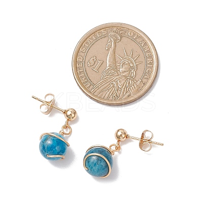 3 Pairs 304 Stainless Steel Natural Cultured Freshwater Pearl Round Dangle Stud Earrings EJEW-JE06816-1