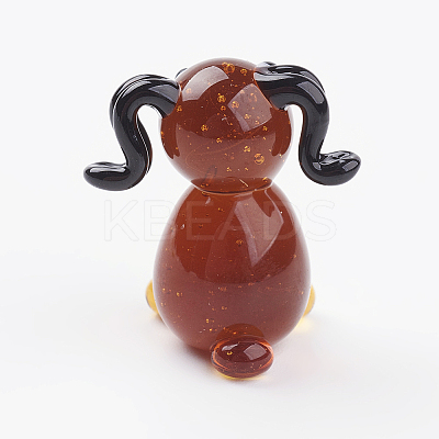 Handmade Lampwork Puppy Home Display Decorations X1-LAMP-J084-06-1