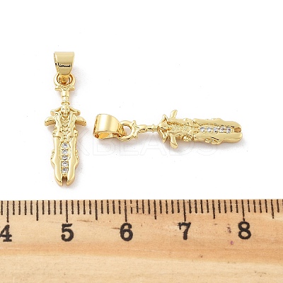 Brass Micro Pave Cubic Zirconia Pendants KK-Z098-05G-1