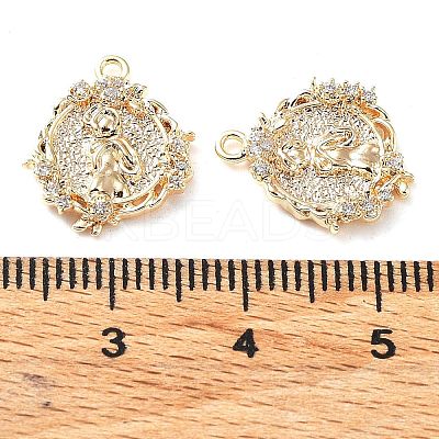 Rack Plating Brass Micro Pave Cubic Zirconia Pendants KK-K333-81G-1