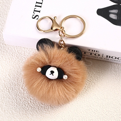 Red Pnada Furry Pom-Pom Keychain for Women PW-WG95C5D-04-1