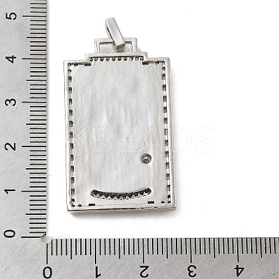 Brass Micro Pave Cubic Zirconia Pendants with Enamel KK-H458-01P-18-1